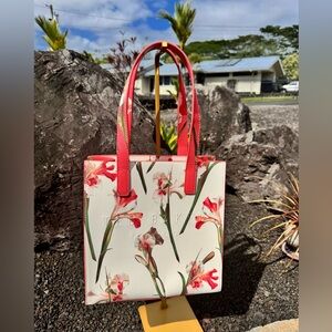 Ted Baker London Floral Tote Red Cream Botanical Shopper Bag 2018–2020